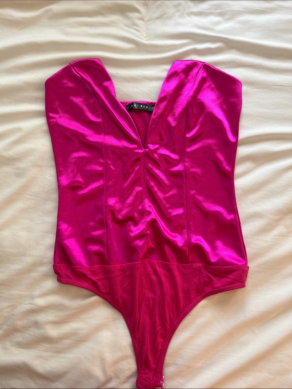 Blush Metallic Fuchsia Strapless Sweetheart Bodysuit